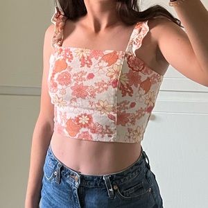 Altar’d state ruffle sleeve crop top